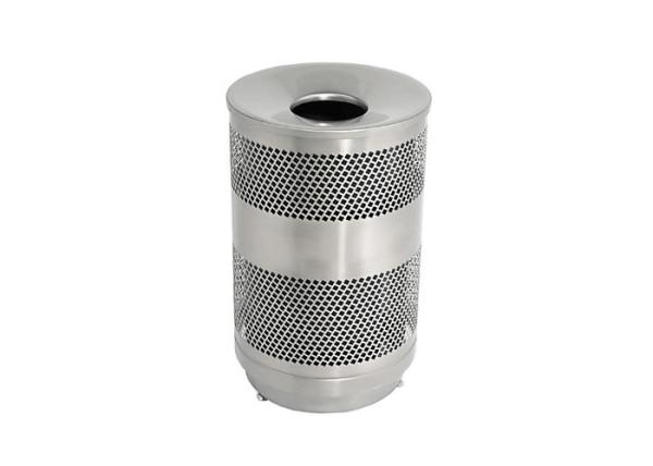 Public Stainless Steel Building Products / Stainless Steel Trash Bin With Various Open Type