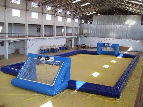 Customized Mad 's Over Sport 20x10m Inflatable Soap Football Arena / Inflatable Soapy Football