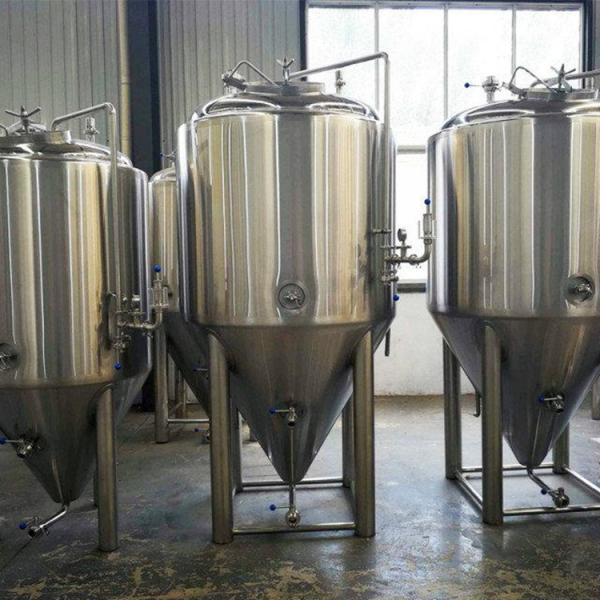 Stainless Steel Cooling Jacket Conical Beer Fermenter , Beer Fermentation Tank