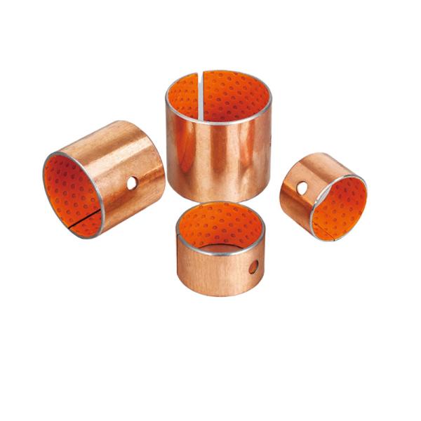 Orange METAL-POLYMER BEARINGS For Pump | Self Lubricating Sleeve Bearings Tin / Copper Plating