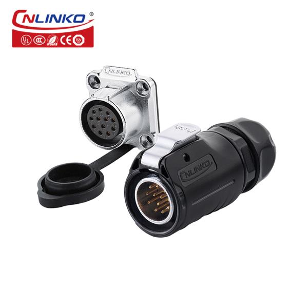 CNLINKO IP68 Waterproof M20 Male Female Plug 12 Pin Quick Release Panel Mount Connector