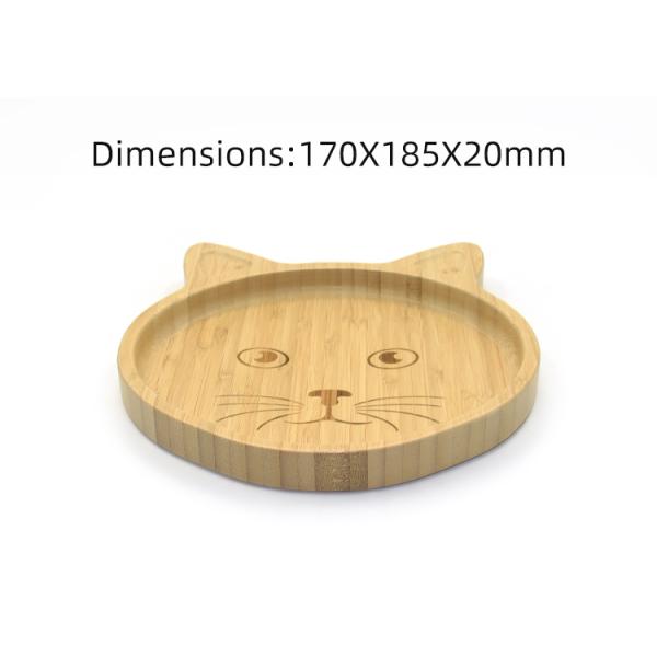 Divided Bamboo Kids Suction Plate Stay Put 215g Tiger Shaped