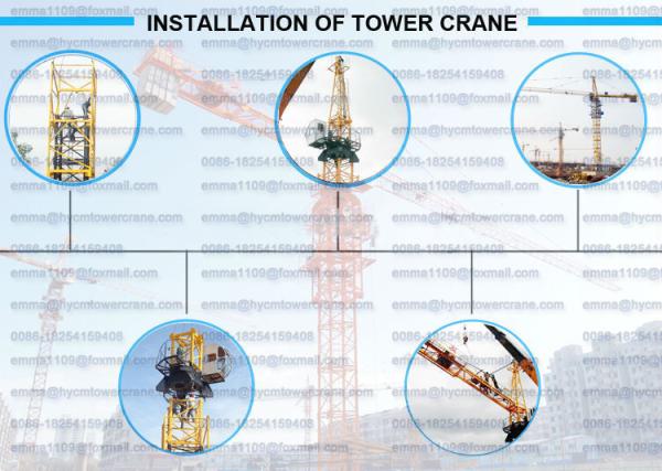 TC6015 Fabricante de guindastes de torre de edifícios 60m Boom 1.5t Carga final