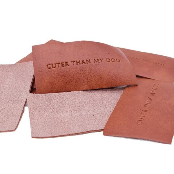 Custom Embossed Genuine Leather Patch With Logo Personalized Leather Labels For Clothing & Accessories
