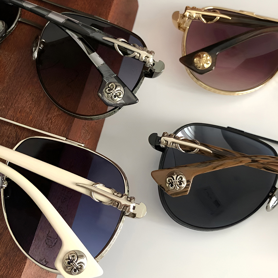 Trendy New Model Gradient Red Blue Pilot Acetate Business Cool Men's Customized Logo Wholesale Online Special Retro Sunglasses
