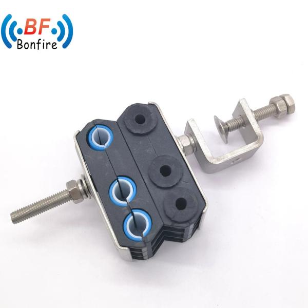 KXK-2201-Double Hole Triple Clamp de câble pour 1/2 et 7/8 câble coaxial Design durable