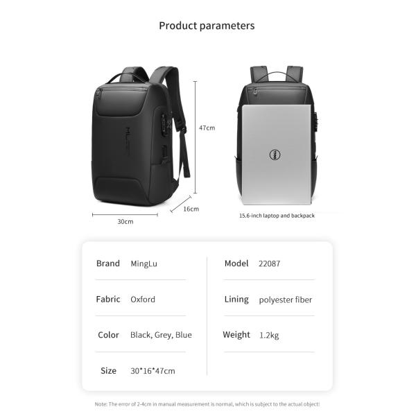 Nouveau sac portable chargeur USB anti-vol hommes collège école sac à dos imperméable sac à dos sac à dos pour hommes