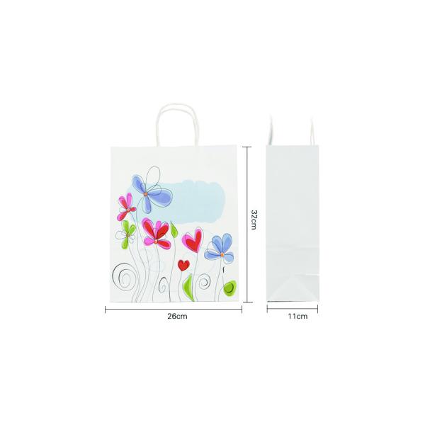 250g Printed Paper Bags / Personalised White Paper Bags CMYK Or Pantone Color