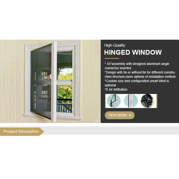 Australian Standard 6063 Aluminium Casement Window White Color