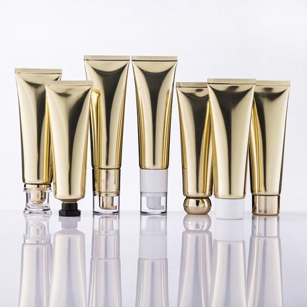 50ML Skincare Tubes Customized Plastic Lotion Tubes Gold Screen Printing