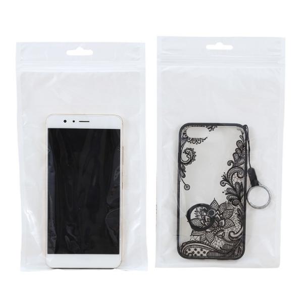 custom design electronic Transparent white pearl film phone shell zipper plastic bags