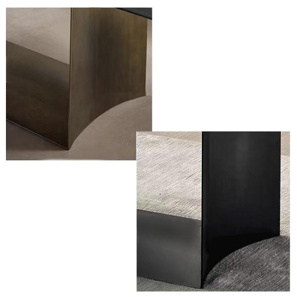 Rectangle Visual Modern Ceramic Marble Metal Dining Table  For 8