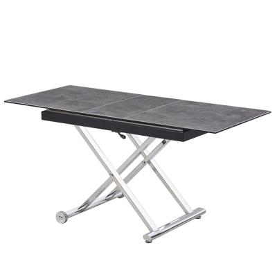 Folding Luxury Modern Dining Table Set Rectangle Shape Stone Marble Material
