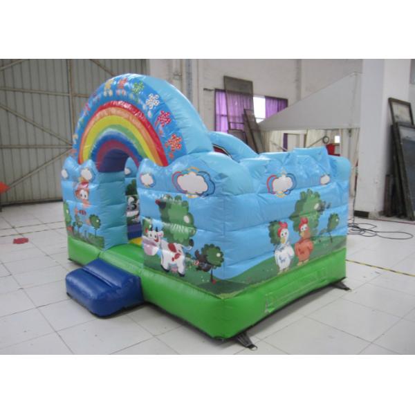 La granja al aire libre del arco iris embroma la casa inflable de la despedida 0.55m m PVC 3 los x 2m para el partido