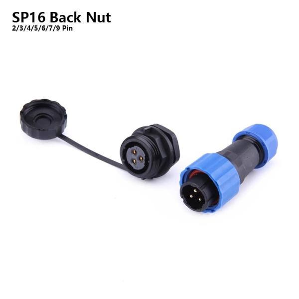 SP16 IP68 2 Pin Waterproof Connector Plug Socket PA66 Male And Female 5 Pin 9 Pin