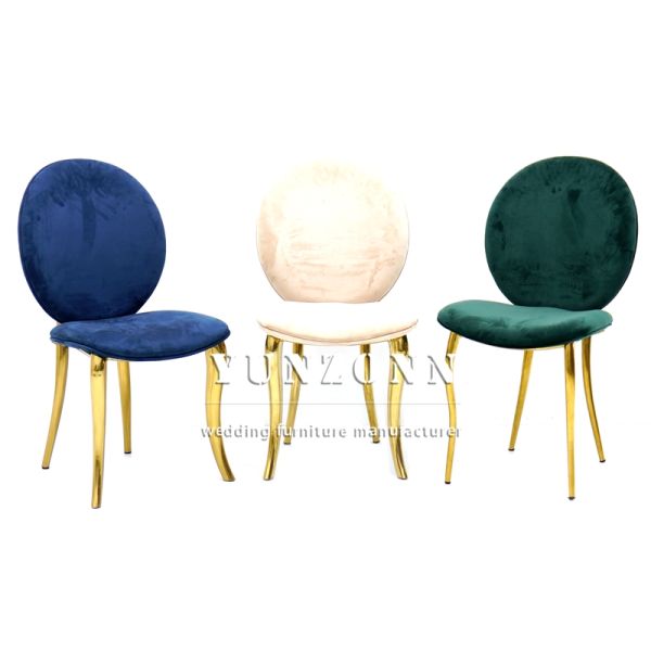 Wholesale Dining Room Furniture Nordic Velvet Green Luxury Gold Stainless Steel Base Hotel Fabric Dining Chair