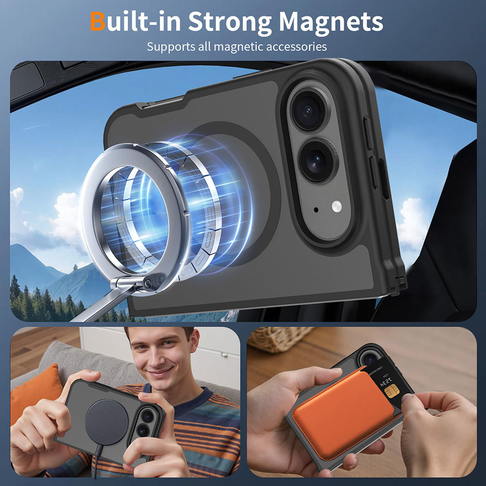 Laudtec Ultra Slim Matte Texture TPU+PC 2-in-1 Full Body Magnetic Wireless Charge Shockproof Protective Cover for iPhone 18 Fold