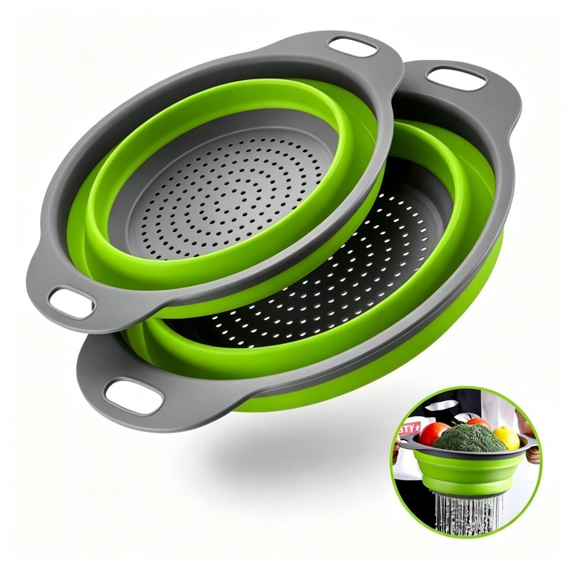 Kitchen Space Saving Collapsible Colander Foldable Strainer Kitchenware Tool