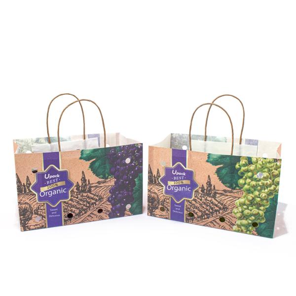 Ориентированные на заказчика Compostable бумажные мешки для фруктов и овощей с печатанием Flexo 8 цветов