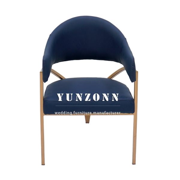 China Factory Bride Luxury Wedding Chairs Hotel Restaurant Cafe Golden Stainless Leather Modern Dining Room Chair