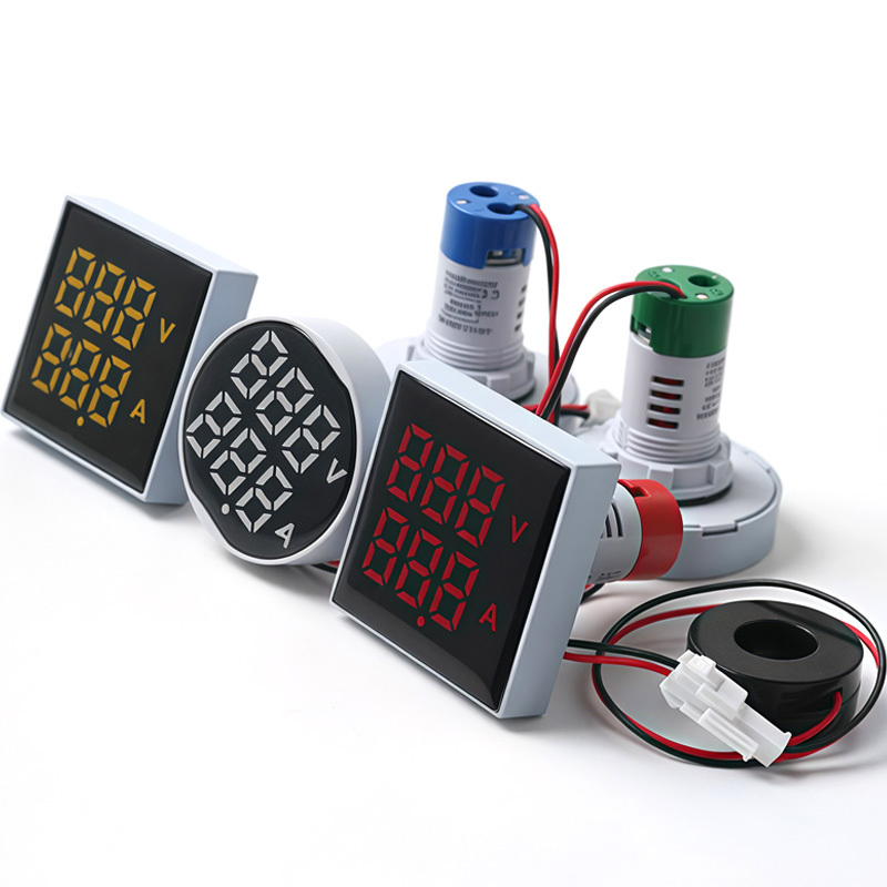 Dual Display LED Voltmeter and Ammeter Panel Meters with Small Digital Indicators AD112-50 Type