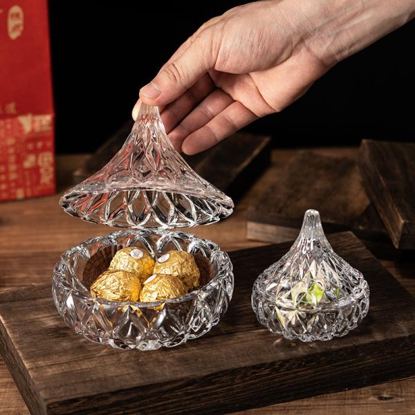 Diâmetro de Crystal Glass Storage Jars 12cm da gota da água do ODM de LFGB