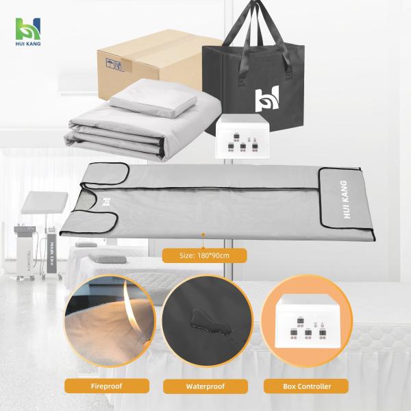 Un spa portable de 600 watts pour la perte de poids et la désintoxication chauffage à la fibre de carbone pou minceur 3 zones couverture de sauna infrarouge lointain