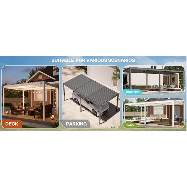 Вилла на открытом воздухе терраса сад алюминиевый сплав тент электрические жалюзи роликовые жалюзи светоизлучающие диоды световой перголы