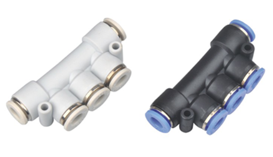 PK Five Way Type Equal Diameter Tee Plastic Material Air Tube Fitting