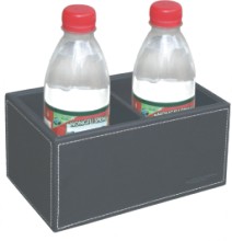 Держатель бутылки с водой комнаты для гостей гостиницы PU кожаный с 2 слотами