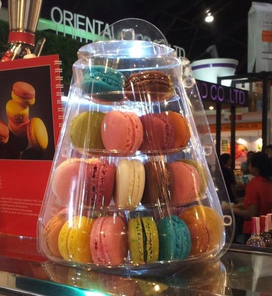 Cute 4 Tier PVC 0.8mm Small Macaron Tower Wedding Macaron Holder Display