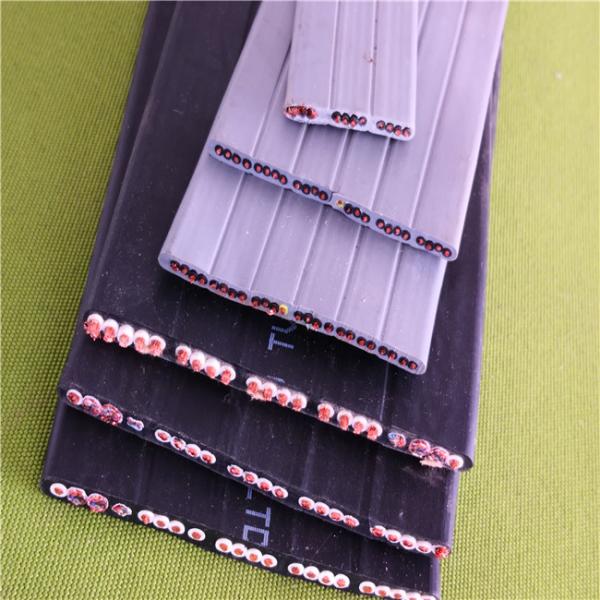 Flat Flexible Traveling Cable for Crane or Conveyor H07VVH6-F in Parrallel type with Black Jacket