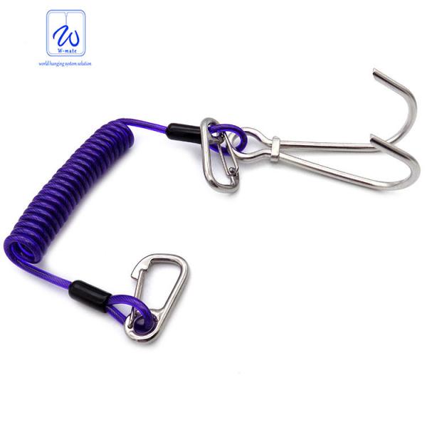 A corda de fio retrátil da corda da segurança do dever de Lanyard Fishing Coiled Lanyard Heavy da ferramenta para o caiaque rema a pesca de mar