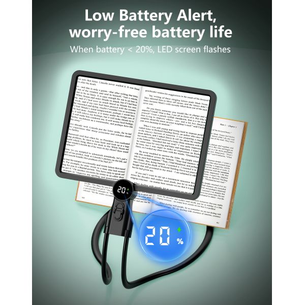 New Horizontal Square Large Lens 64 Led Lights Magnifier  Stepless Dimming Lights Battery Display USB Charging Magnifier