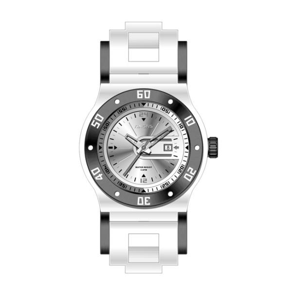 Double Dial Silicone Band Watches For Men , Silicone Belt Watches