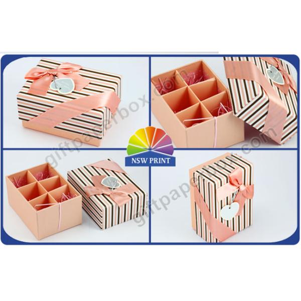 Fashion Reusable Hard Cover Pink Lovely Paper Box with Dividers Inside , Wedding Gift Boxes