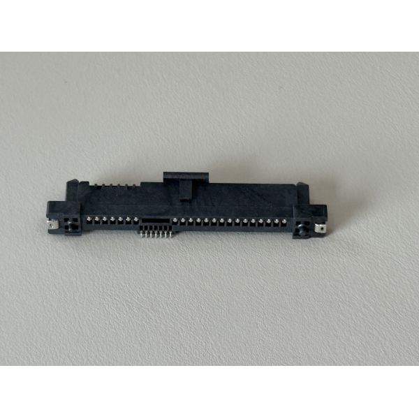 SAS 29 Pin Female Socket SMT Connector with Positioning Column & Fishhook | Gold-Plated for High-Speed Data Systems, Automotive & Storage Applications