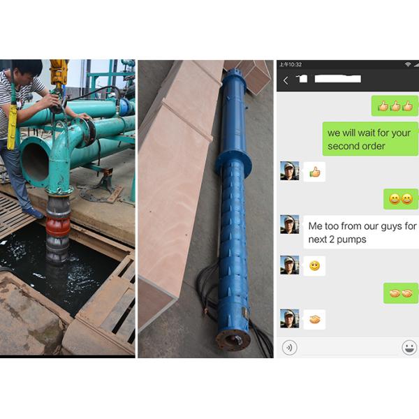 Bomba de água submersível de poço profundo de ferro fundido 45-110kw 18-1400m3/h Taxa de fluxo