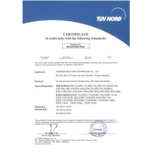 Shanghai Bestcomp Compressor Co., Ltd Certifications