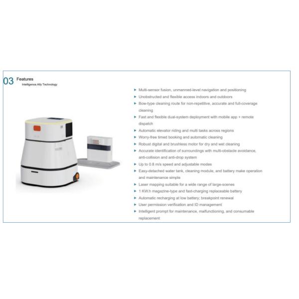 Velocidade de limpeza elevada aspirador de chão robótico comercial com programação