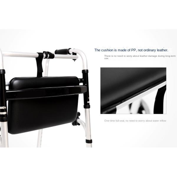 Leather Waterproof Rollator Walker with Folding Seat Class I Instrument Classification