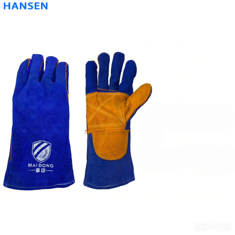Split Cowhide Welding Gloves , Double Layer Heat Resistant Welder Gloves , Short Driver & Long Cuff Leather Safety Gloves , Anti Spark Wear Resistant Work Gloves for Arc Welding , Metal Handling