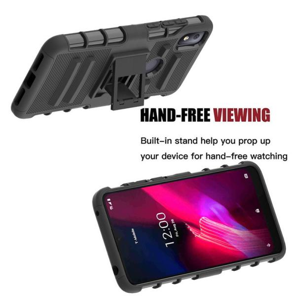 Shockproof 3 In 1 Phone Case , Heavy Duty Rugged Case Anti Slip Kickstand Belt Clip