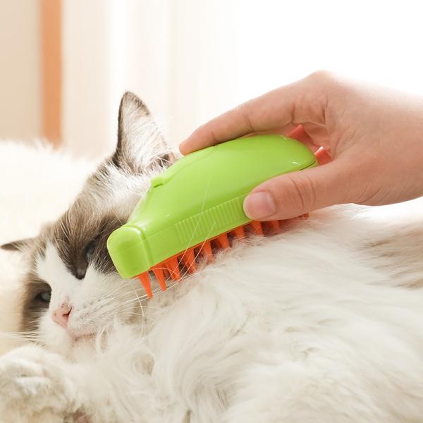 Pet Grooming Steamer Brush Dog Cat Hair Removal Brush Rechargeable Portable Steam Spray