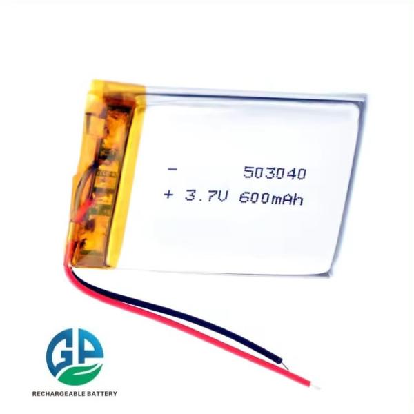 503040 Size 3.7V 600mAh KC IEC62133 Certified Lithium Polymer Lipo Rechargeable Battery Pack