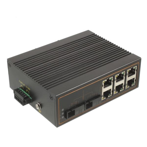 Jejua o interruptor industrial da fibra/portos unmanaged da fibra do interruptor 2 100M dos ethernet 6 portos rj45 de 10/100M