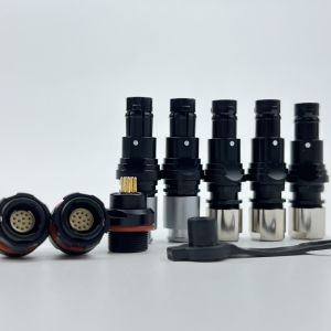 BEXKOM F series MIL Electrical Push Pull Connector IP68 360 Degree EMC Shielding from 2 to 37 ways with cable over moulding cable assembly