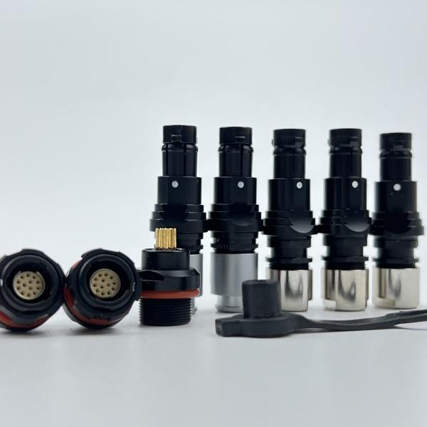 F Series High Density IP68 Waterproof Push Pull Connector with EMC Shielding and Fischer Compatibility