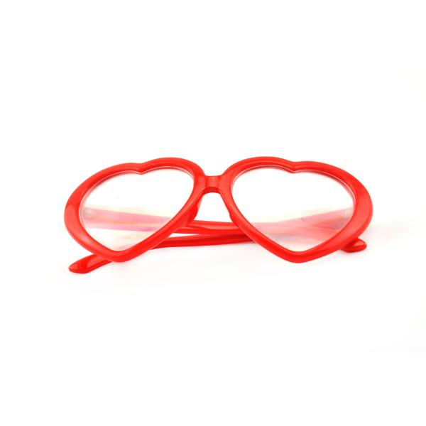 Heart Frame Clear Diffraction Glasses Red Heart Frame For Party Wedding Music Festival Use