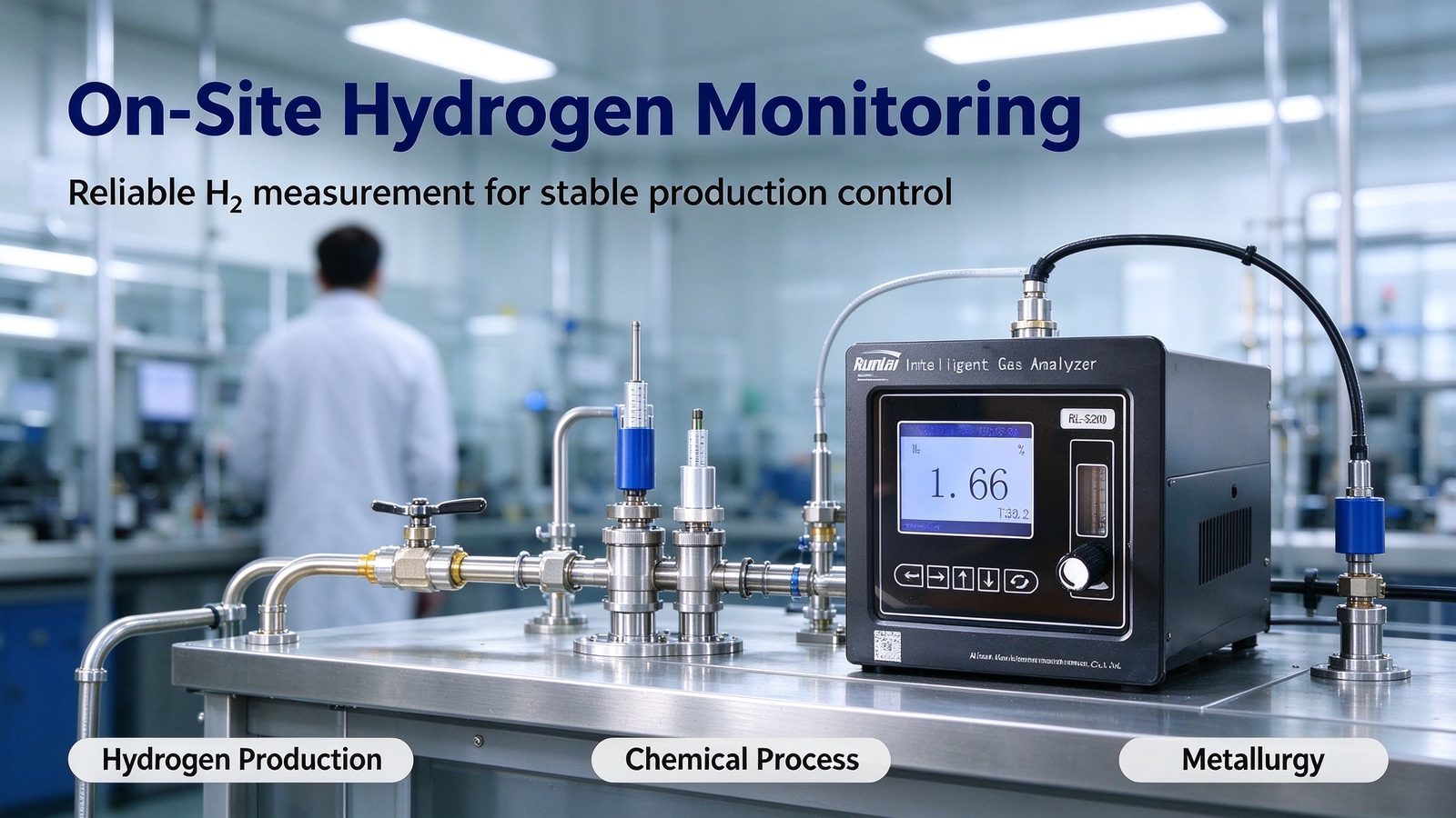 H2 Portable Hydrogen Detector For Power Plant Petrochemical Customizable OEM ODM